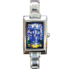 Pane Glass Tardis Rectangular Italian Charm Watch