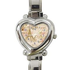 Floral Eiffel Tower Vintage French Paris Art Heart Italian Charm Watch  by chicelegantboutique