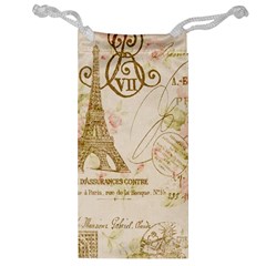 Floral Eiffel Tower Vintage French Paris Art Jewelry Bag by chicelegantboutique