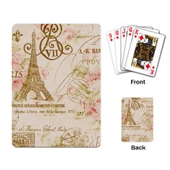 Floral Eiffel Tower Vintage French Paris Art Playing Cards Single Design