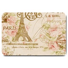 Floral Eiffel Tower Vintage French Paris Art Large Door Mat by chicelegantboutique