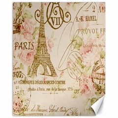 Floral Eiffel Tower Vintage French Paris Art Canvas 11  X 14  (unframed) by chicelegantboutique