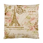 Floral Eiffel Tower Vintage French Paris Art Cushion Case (Two Sided)  Front