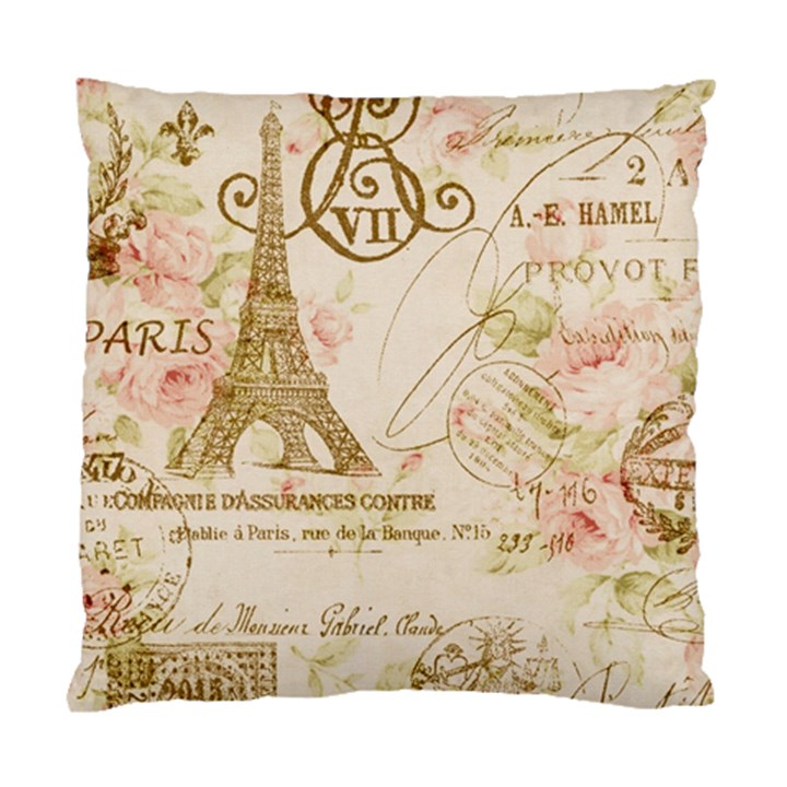 Floral Eiffel Tower Vintage French Paris Art Cushion Case (Two Sided) 