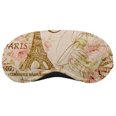 Floral Eiffel Tower Vintage French Paris Art Sleeping Mask by chicelegantboutique