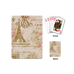 Floral Eiffel Tower Vintage French Paris Art Playing Cards (mini)