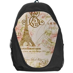 Floral Eiffel Tower Vintage French Paris Art Backpack Bag by chicelegantboutique