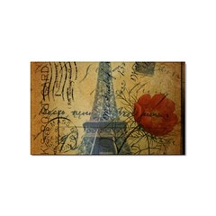 Vintage Stamps Postage Poppy Flower Floral Eiffel Tower Vintage Paris Sticker (rectangle) by chicelegantboutique