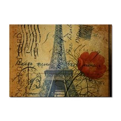 Vintage Stamps Postage Poppy Flower Floral Eiffel Tower Vintage Paris A4 Sticker 100 Pack