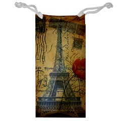 Vintage Stamps Postage Poppy Flower Floral Eiffel Tower Vintage Paris Jewelry Bag