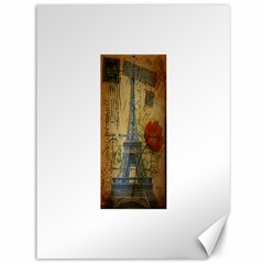 Vintage Stamps Postage Poppy Flower Floral Eiffel Tower Vintage Paris Canvas 36  x 48  (Unframed)