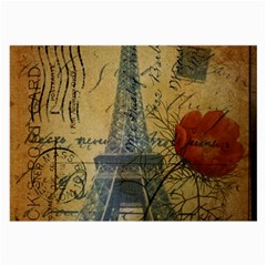 Vintage Stamps Postage Poppy Flower Floral Eiffel Tower Vintage Paris Glasses Cloth (large) by chicelegantboutique