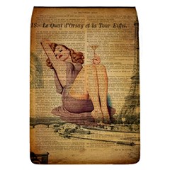 Vintage Newspaper Print Pin Up Girl Paris Eiffel Tower Removable Flap Cover (large) by chicelegantboutique