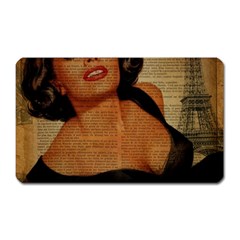 Vintage Newspaper Print Pin Up Girl Paris Eiffel Tower Magnet (rectangular) by chicelegantboutique