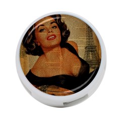 Vintage Newspaper Print Pin Up Girl Paris Eiffel Tower 4-port Usb Hub (one Side) by chicelegantboutique