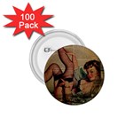 Vintage Newspaper Print Sexy Hot Pin Up Girl Paris Eiffel Tower 1.75  Button (100 pack) Front