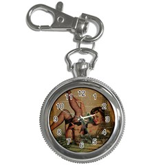 Vintage Newspaper Print Sexy Hot Pin Up Girl Paris Eiffel Tower Key Chain & Watch by chicelegantboutique