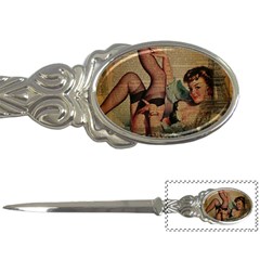 Vintage Newspaper Print Sexy Hot Pin Up Girl Paris Eiffel Tower Letter Opener by chicelegantboutique