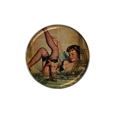 Vintage Newspaper Print Sexy Hot Pin Up Girl Paris Eiffel Tower Golf Ball Marker 10 Pack (for Hat Clip) by chicelegantboutique