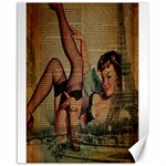 Vintage Newspaper Print Sexy Hot Pin Up Girl Paris Eiffel Tower Canvas 16  x 20  (Unframed) 15.75 x19.29  Canvas - 1