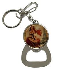 Vintage Newspaper Print Sexy Hot Gil Elvgren Pin Up Girl Paris Eiffel Tower Bottle Opener Key Chain by chicelegantboutique