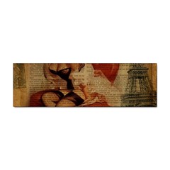 Vintage Newspaper Print Sexy Hot Gil Elvgren Pin Up Girl Paris Eiffel Tower Bumper Sticker 100 Pack by chicelegantboutique