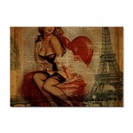 Vintage Newspaper Print Sexy Hot Gil Elvgren Pin Up Girl Paris Eiffel Tower A4 Sticker 100 Pack Front