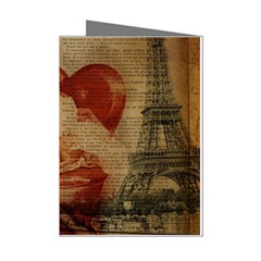 Vintage Newspaper Print Sexy Hot Gil Elvgren Pin Up Girl Paris Eiffel Tower Mini Greeting Card (8 Pack) by chicelegantboutique