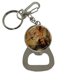 Vintage Newspaper Print Sexy Hot Gil Elvgren Pin Up Girl Paris Eiffel Tower Bottle Opener Key Chain by chicelegantboutique