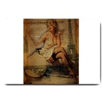 Vintage Newspaper Print Sexy Hot Gil Elvgren Pin Up Girl Paris Eiffel Tower Large Door Mat 30 x20  Door Mat