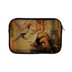 Vintage Newspaper Print Sexy Hot Gil Elvgren Pin Up Girl Paris Eiffel Tower Apple Ipad Mini Zipper Case