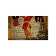 Vintage Newspaper Print Sexy Hot Gil Elvgren Pin Up Girl Paris Eiffel Tower Western Country Naughty  Sticker 100 Pack (rectangle) by chicelegantboutique