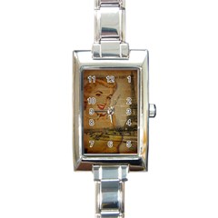 Yellow Dress Blonde Beauty   Rectangular Italian Charm Watch by chicelegantboutique