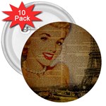 Yellow Dress Blonde Beauty   3  Button (10 pack) Front