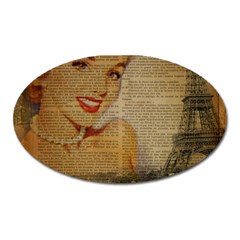 Yellow Dress Blonde Beauty   Magnet (oval) by chicelegantboutique