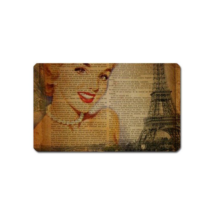 Yellow Dress Blonde Beauty   Magnet (Name Card)