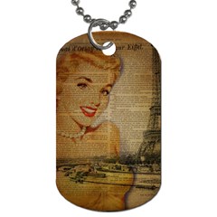 Yellow Dress Blonde Beauty   Dog Tag (two-sided) 