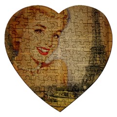 Yellow Dress Blonde Beauty   Jigsaw Puzzle (heart) by chicelegantboutique