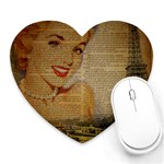 Yellow Dress Blonde Beauty   Mouse Pad (Heart) Front