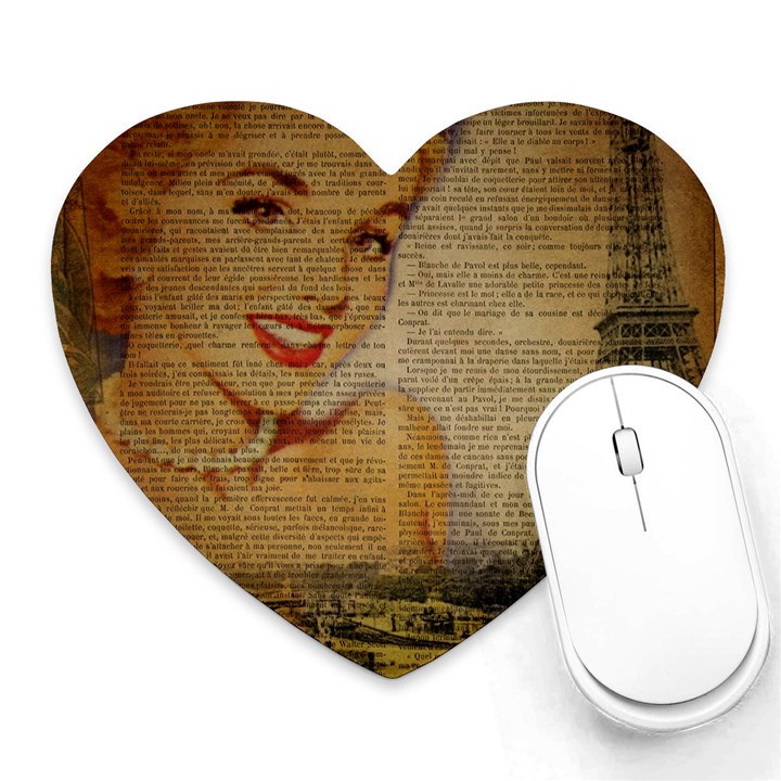 Yellow Dress Blonde Beauty   Mouse Pad (Heart)