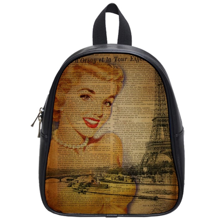 Yellow Dress Blonde Beauty   School Bag (Small)