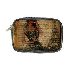 Retro Telephone Lady Vintage Newspaper Print Pin Up Girl Paris Eiffel Tower Coin Purse by chicelegantboutique