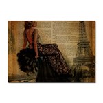 Elegant Evening Gown Lady Vintage Newspaper Print Pin Up Girl Paris Eiffel Tower A4 Sticker 10 Pack Front