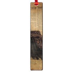 Elegant Evening Gown Lady Vintage Newspaper Print Pin Up Girl Paris Eiffel Tower Large Bookmark