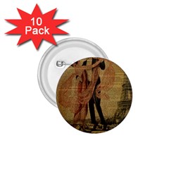 Vintage Paris Eiffel Tower Elegant Dancing Waltz Dance Couple  1 75  Button (10 Pack) by chicelegantboutique