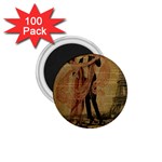 Vintage Paris Eiffel Tower Elegant Dancing Waltz Dance Couple  1.75  Button Magnet (100 pack) Front