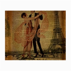 Vintage Paris Eiffel Tower Elegant Dancing Waltz Dance Couple  Glasses Cloth (small, Two Sided) by chicelegantboutique