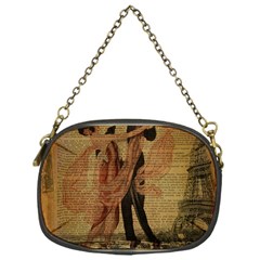 Vintage Paris Eiffel Tower Elegant Dancing Waltz Dance Couple  Chain Purse (one Side) by chicelegantboutique