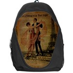 Vintage Paris Eiffel Tower Elegant Dancing Waltz Dance Couple  Backpack Bag Front