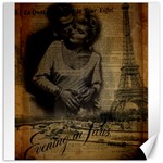 Romantic Kissing Couple Love Vintage Paris Eiffel Tower Canvas 20  x 20  (Unframed) 19 x19.27  Canvas - 1